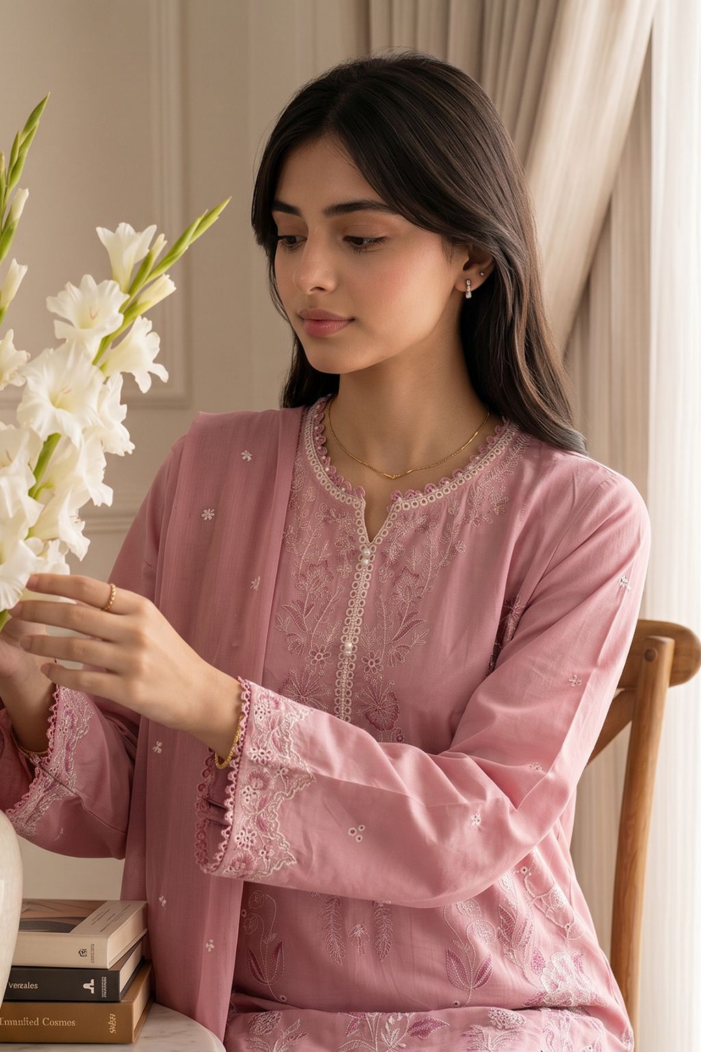 Embroidered Kurta Dupatta Trouser - 3717