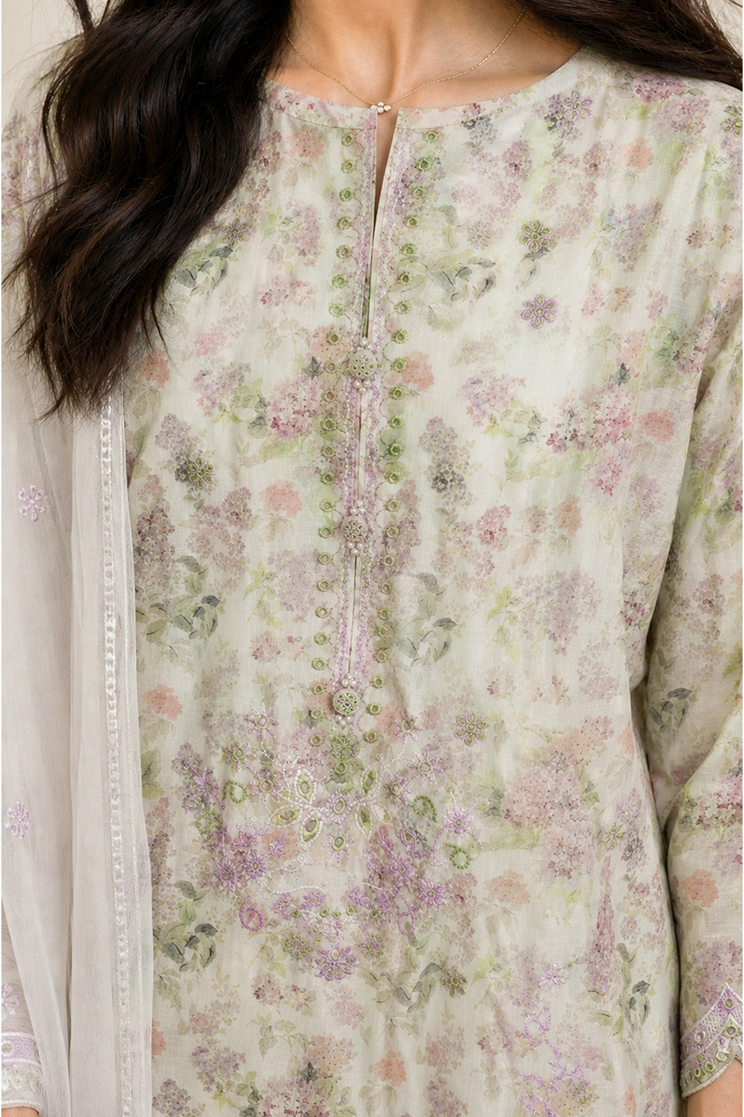 Embroidered Kurta Dupatta Trouser - 3719