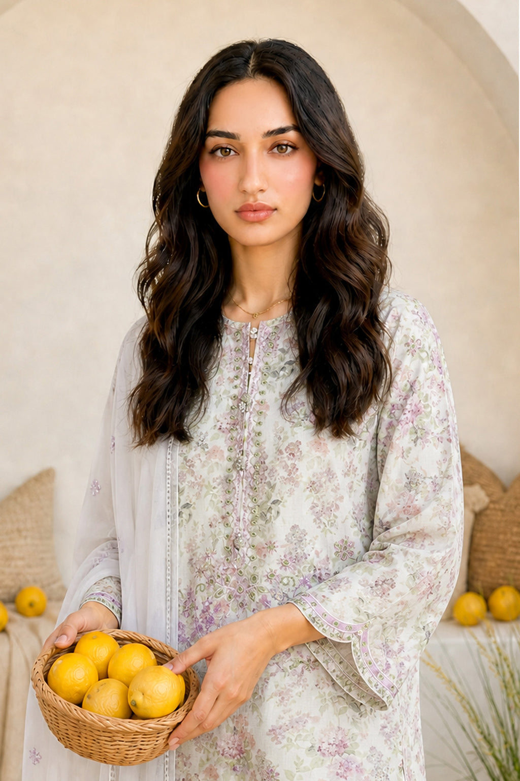 Embroidered Kurta Dupatta Trouser - 3719