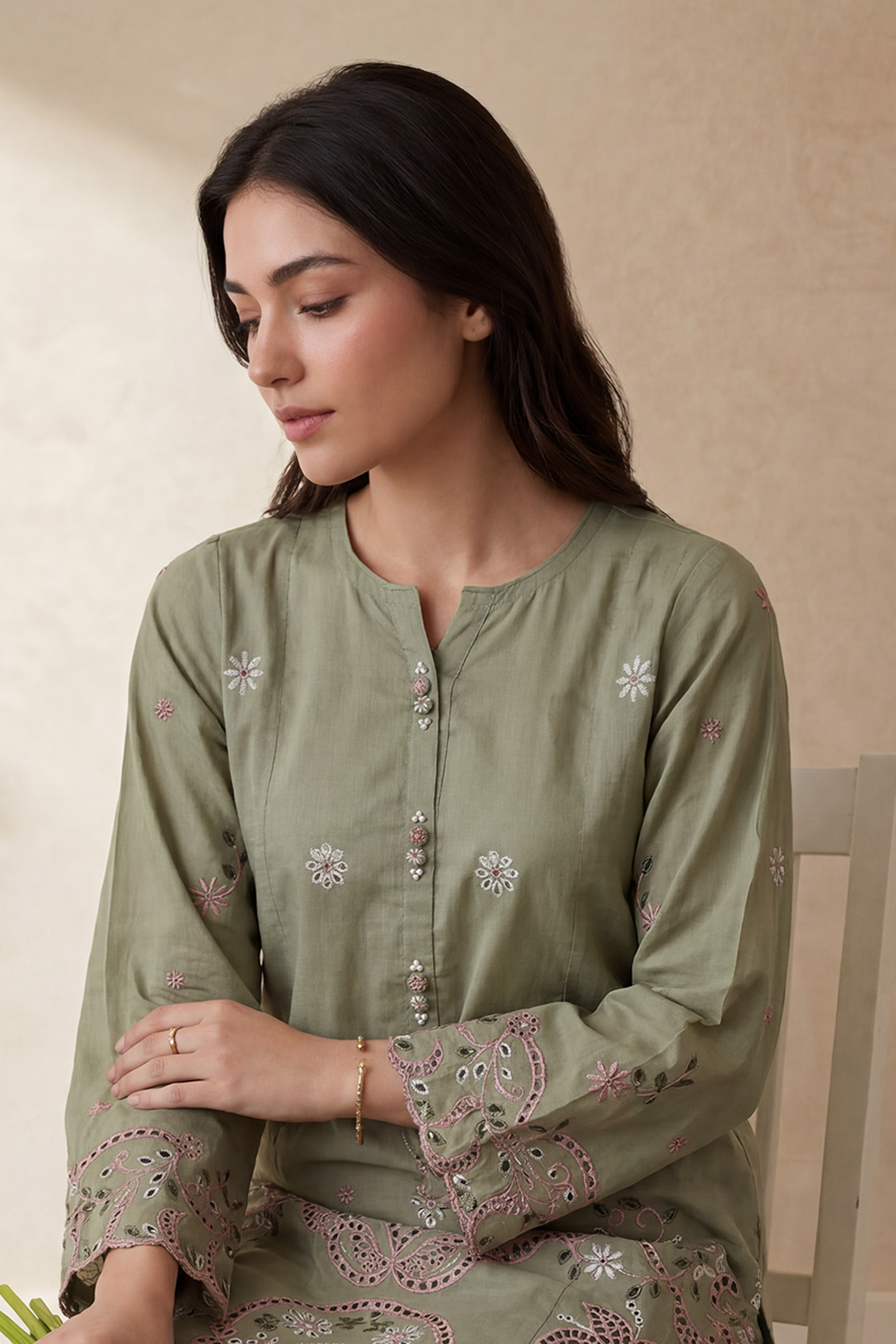 Embroidered Kurta Dupatta Trouser - 3723