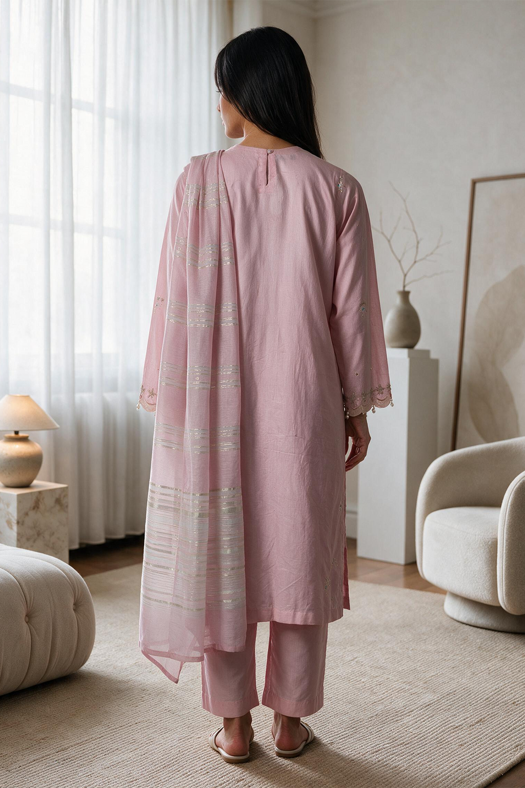 Embroidered Kurta Dupatta Trouser - 3724