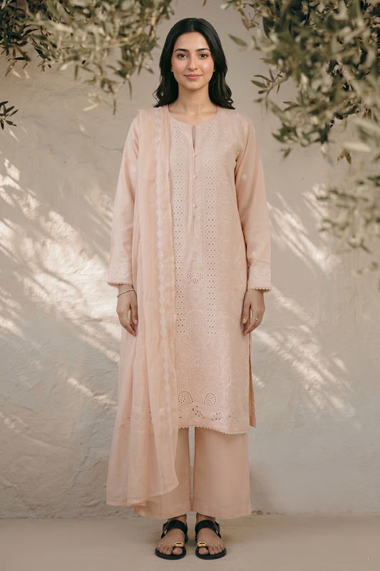 Embroidered Kurta Dupatta Trouser - 3731