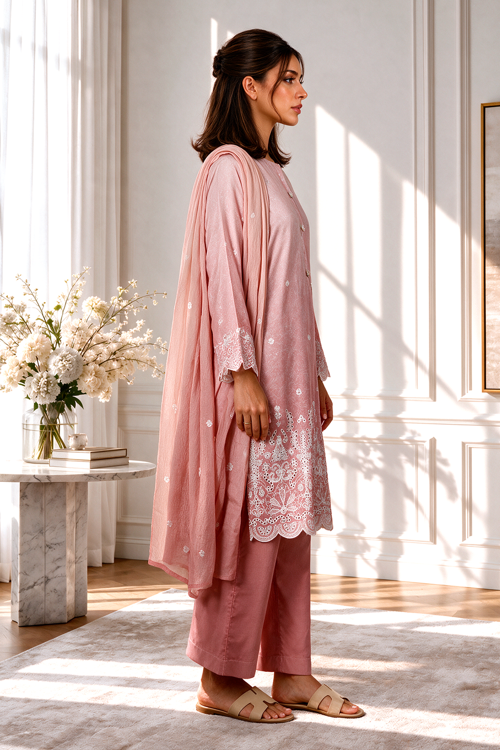 Embroidered Kurta Dupatta Trouser - 3735