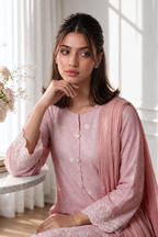Embroidered Kurta Dupatta Trouser - 3735