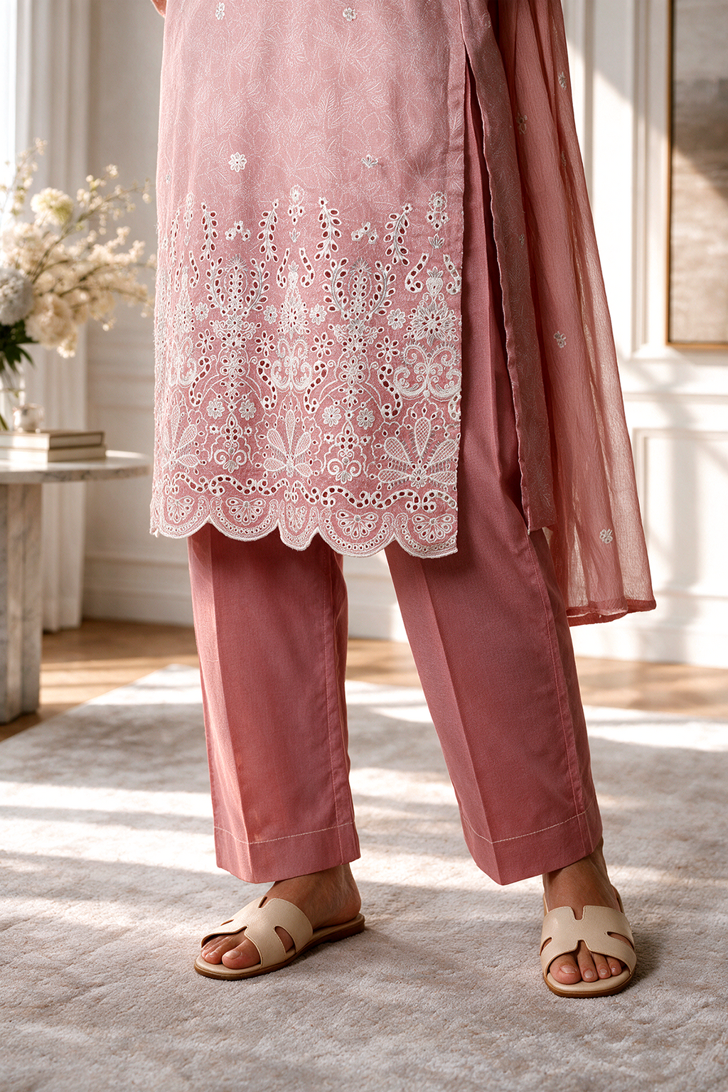 Embroidered Kurta Dupatta Trouser - 3735