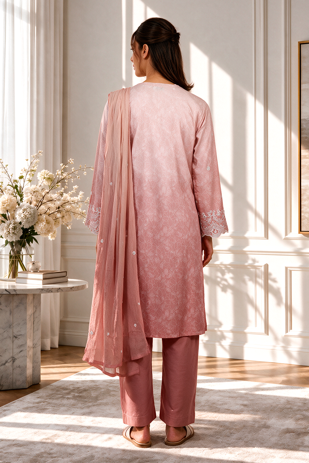 Embroidered Kurta Dupatta Trouser - 3735