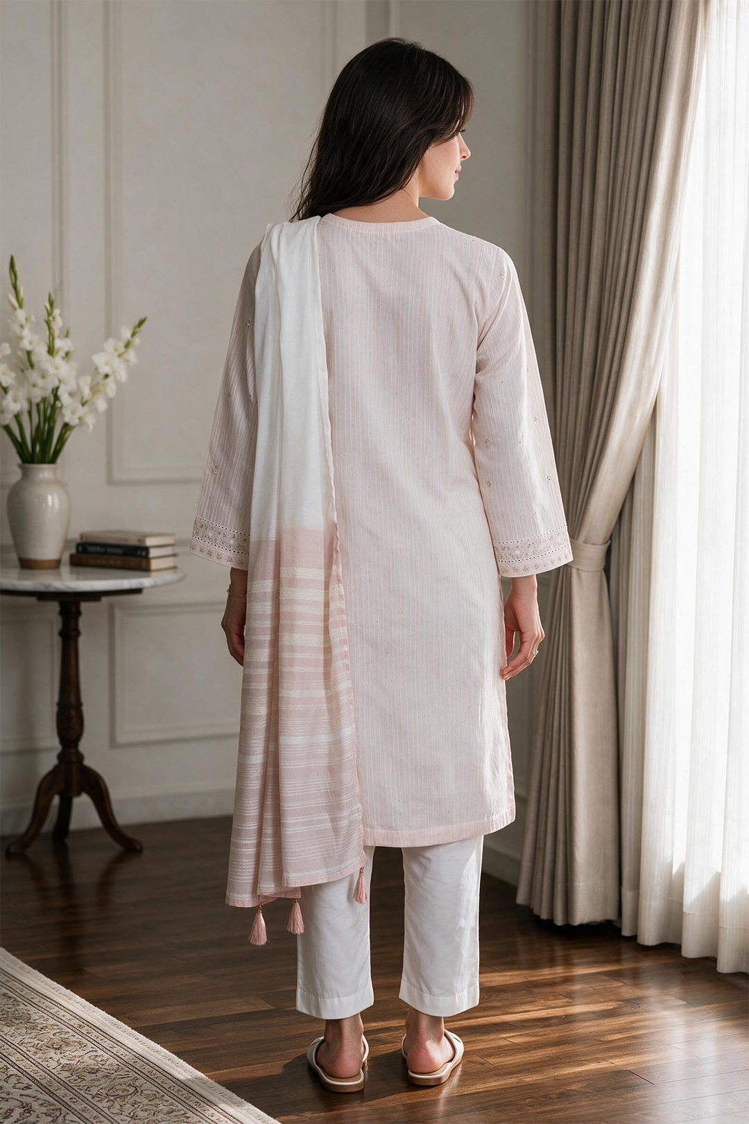 Embroidered Kurta Dupatta Trouser - 3741