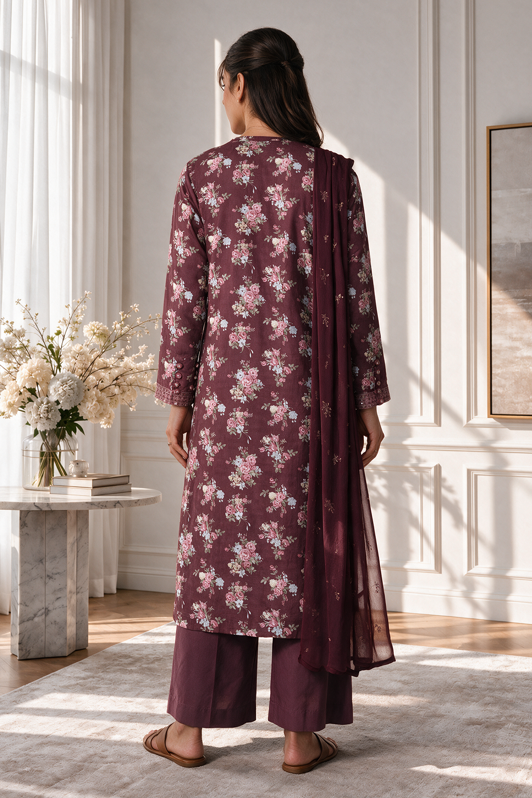 Embroidered Kurta Dupatta Trouser - 3747