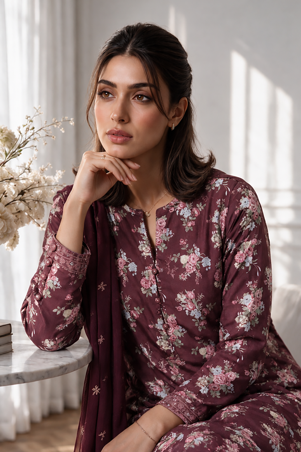 Embroidered Kurta Dupatta Trouser - 3747
