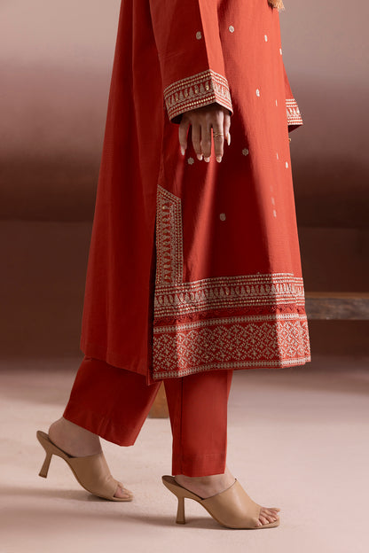 Embroidered Kurta Trouser - 3377