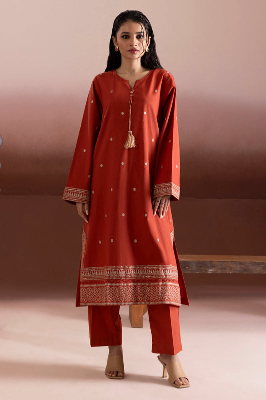 Embroidered Kurta Trouser - 3377