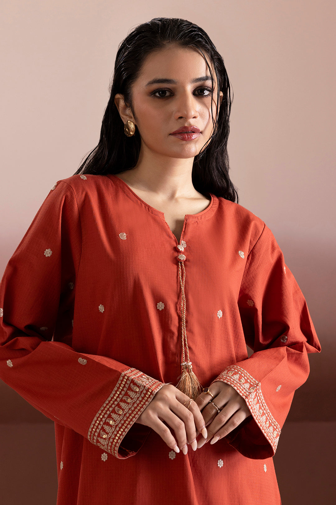 Embroidered Kurta Trouser - 3377