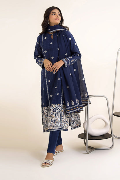 Embroidered Kurta Dupatta Trouser - 0754