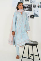 Embroidered Kurta Dupatta Trouser - 0756