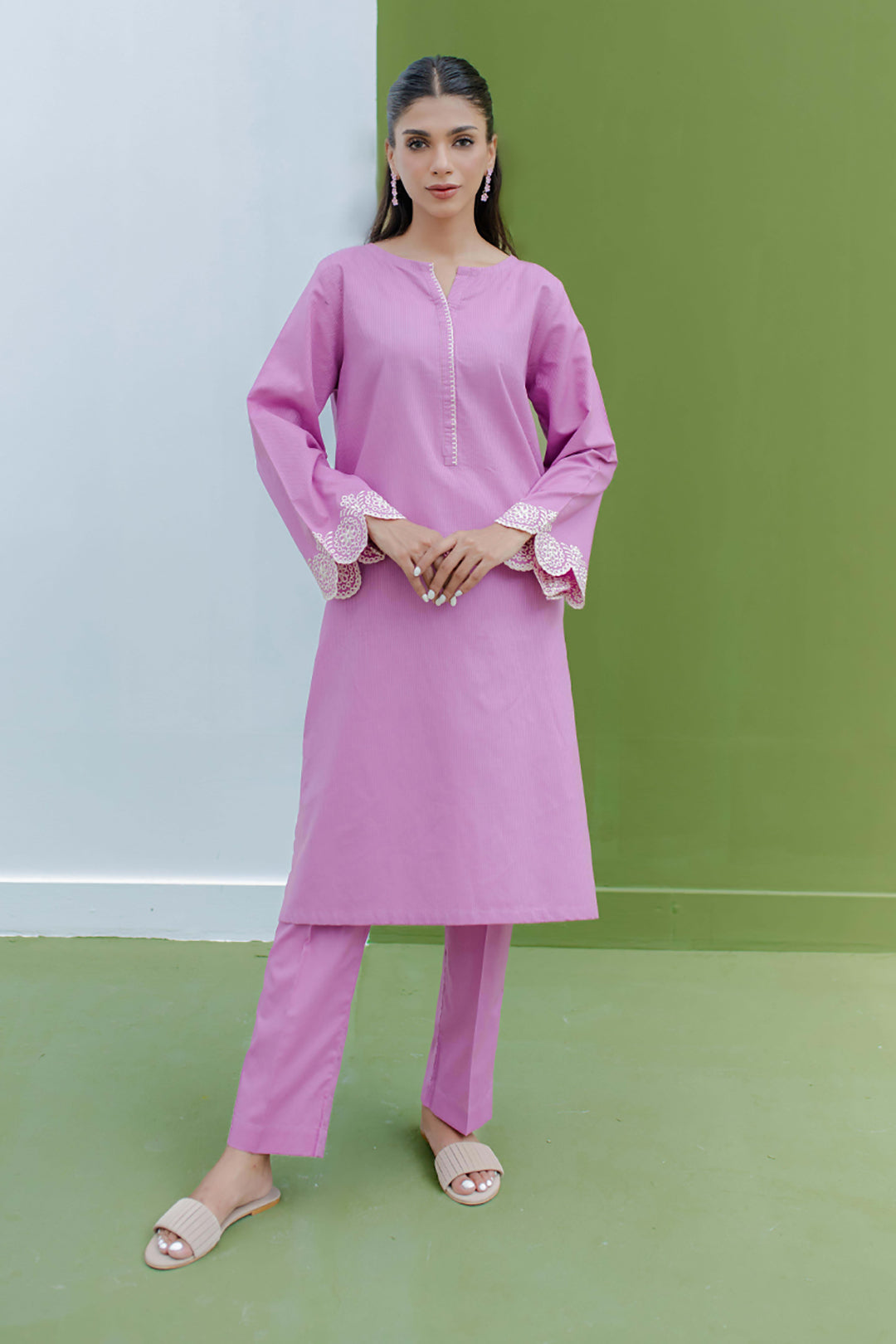 Embroidered Kurta Trouser - 1360