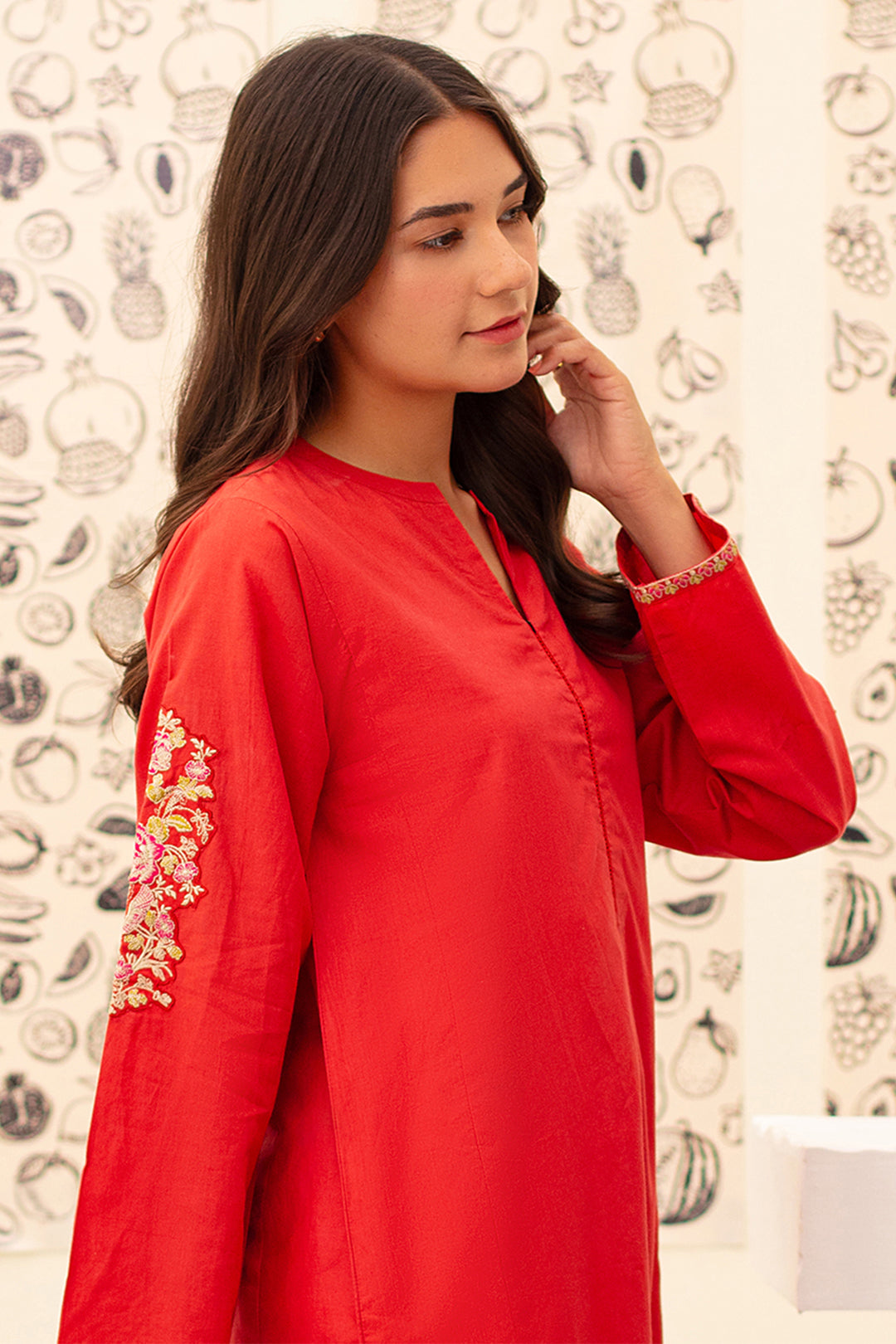 Embroidered Kurta Trouser - 1399