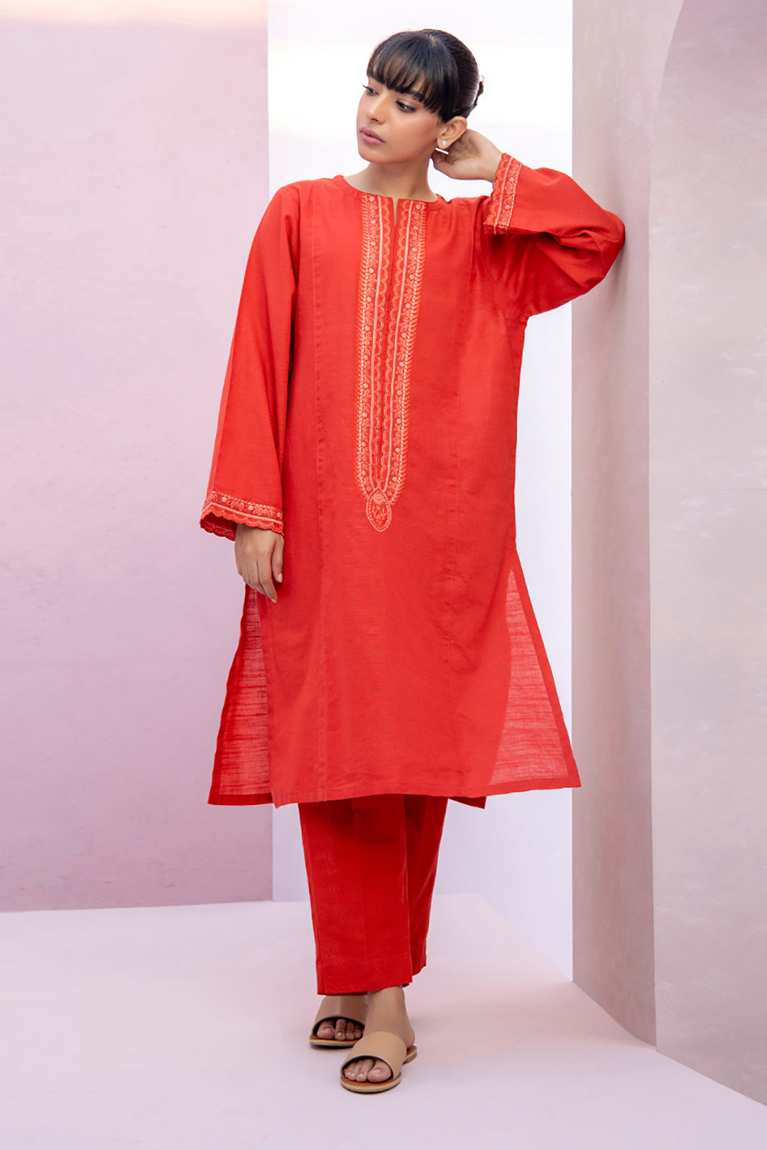 Embroidered Kurta Trouser - 1401