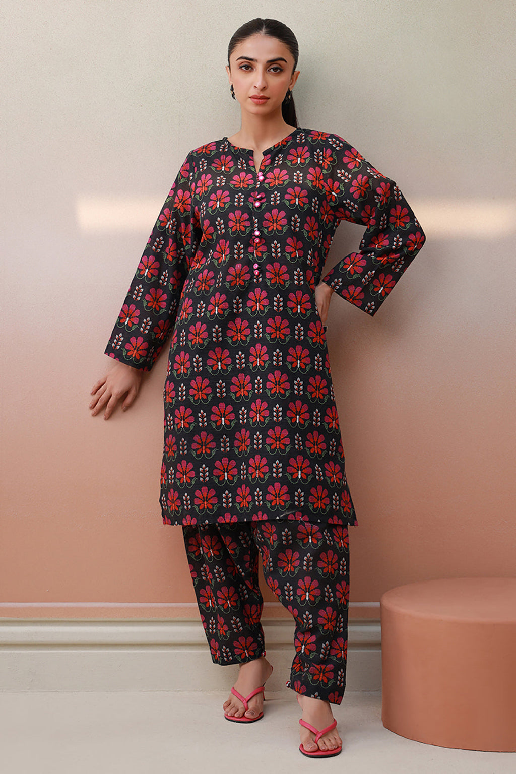 Embroidered Kurta Trouser - 1403