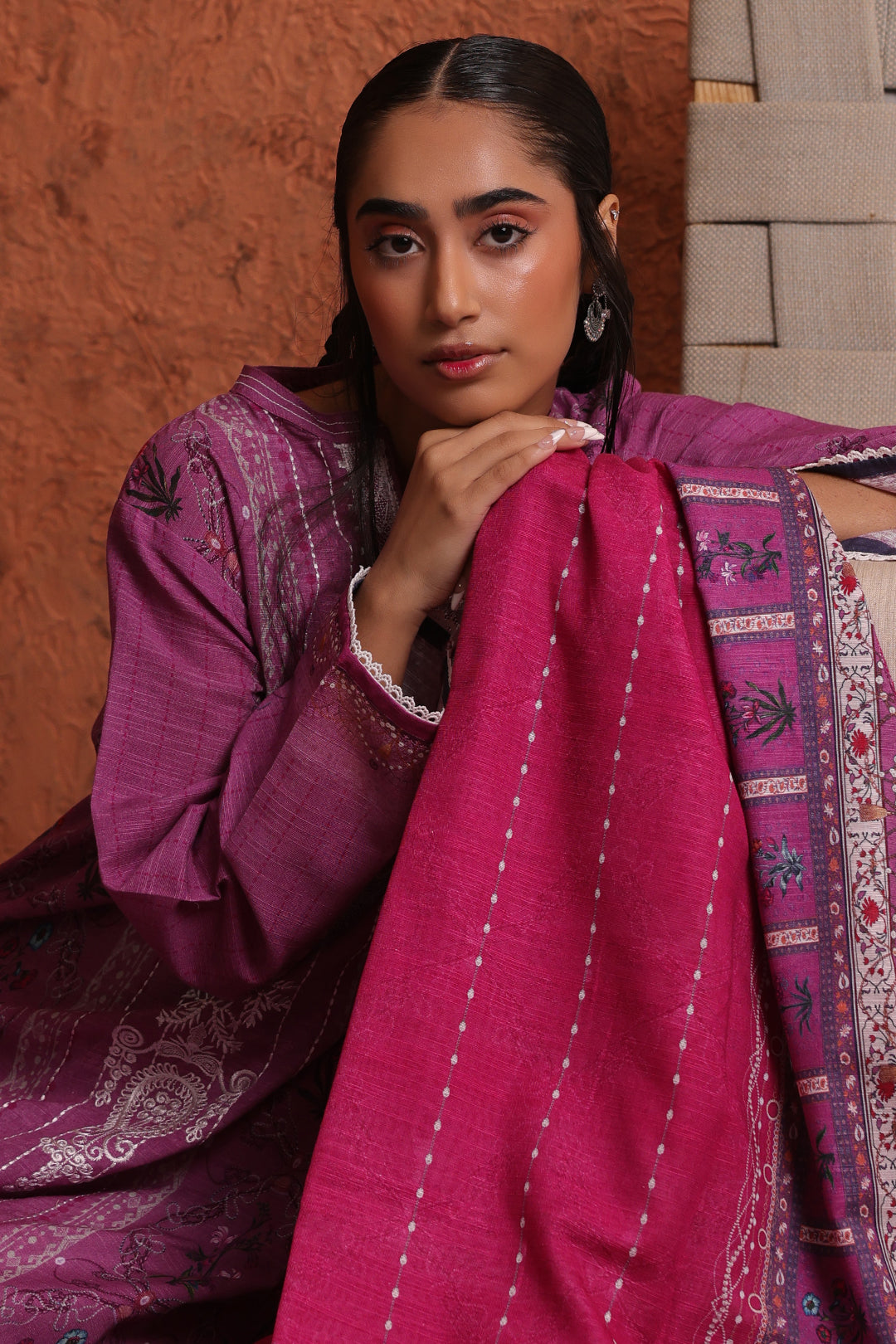 Embroidered Kurta Dupatta - 1406