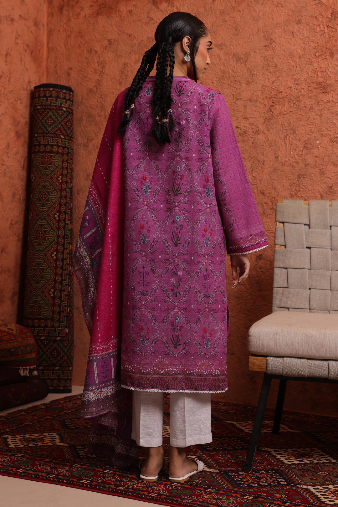 Embroidered Kurta Dupatta - 1406