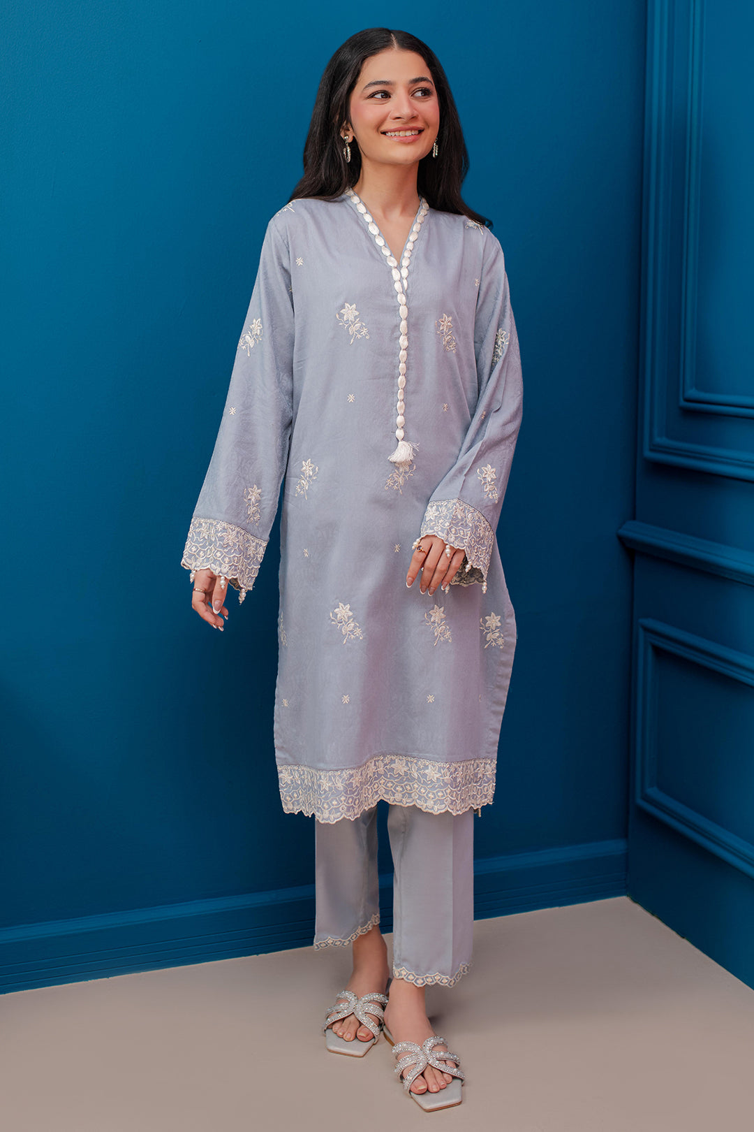 Embroidered Kurta Trouser - 3350