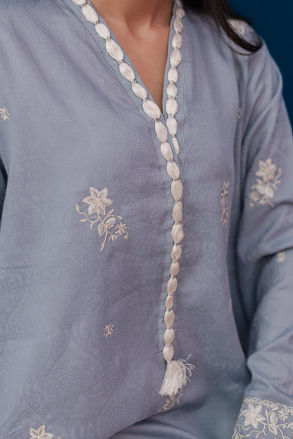 Embroidered Kurta Trouser - 3350