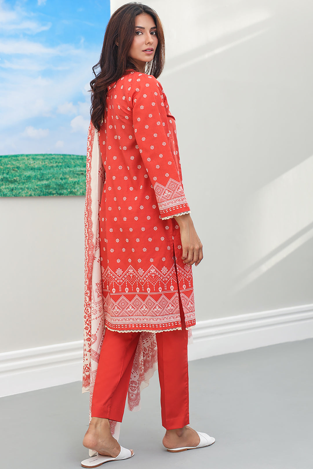 Embroidered Kurta Dupatta Trouser - 1372