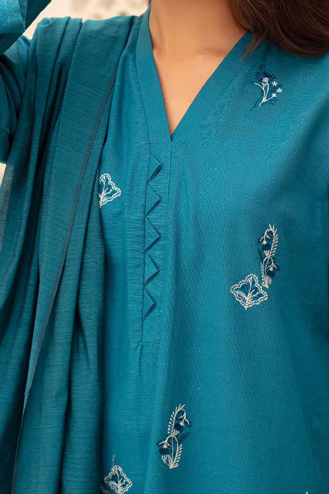 Embroidered Kurta Dupatta Trouser - 1414