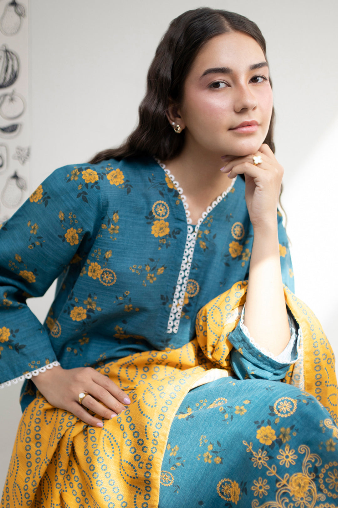 Embroidered Kurta Dupatta Trouser - 1416