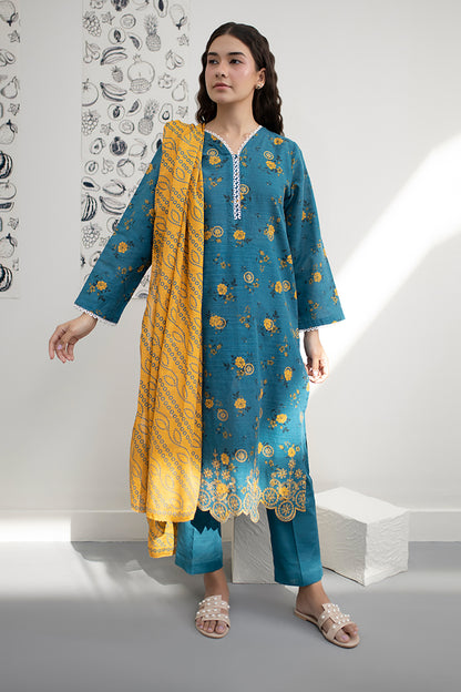 Embroidered Kurta Dupatta Trouser - 1416