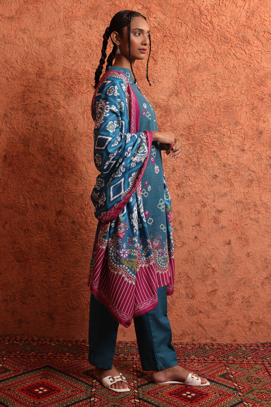 Kurta Shawl Trouser - 1456