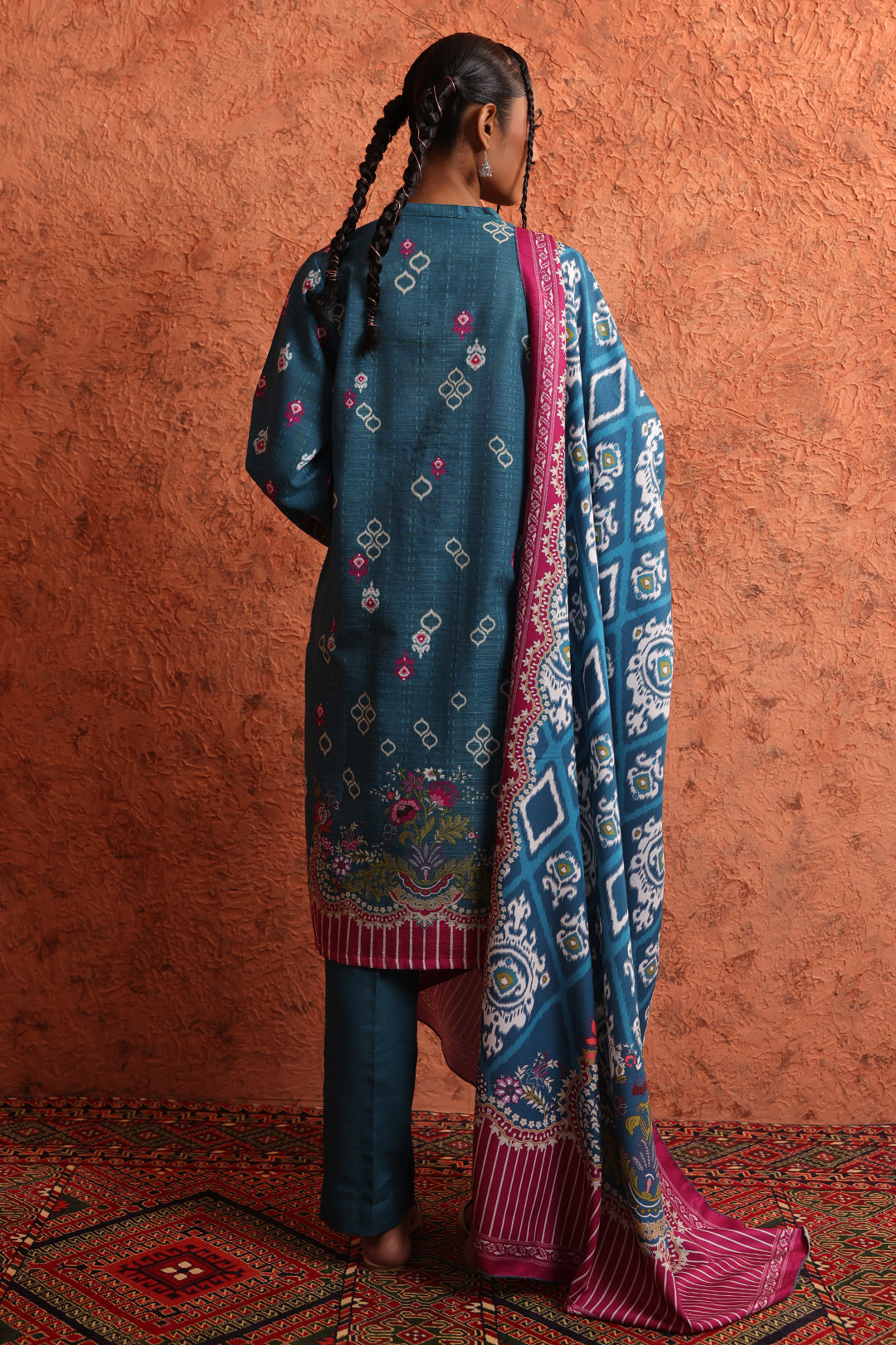 Kurta Shawl Trouser - 1456