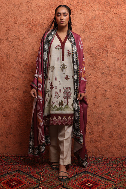 Kurta Shawl Trouser - 1458