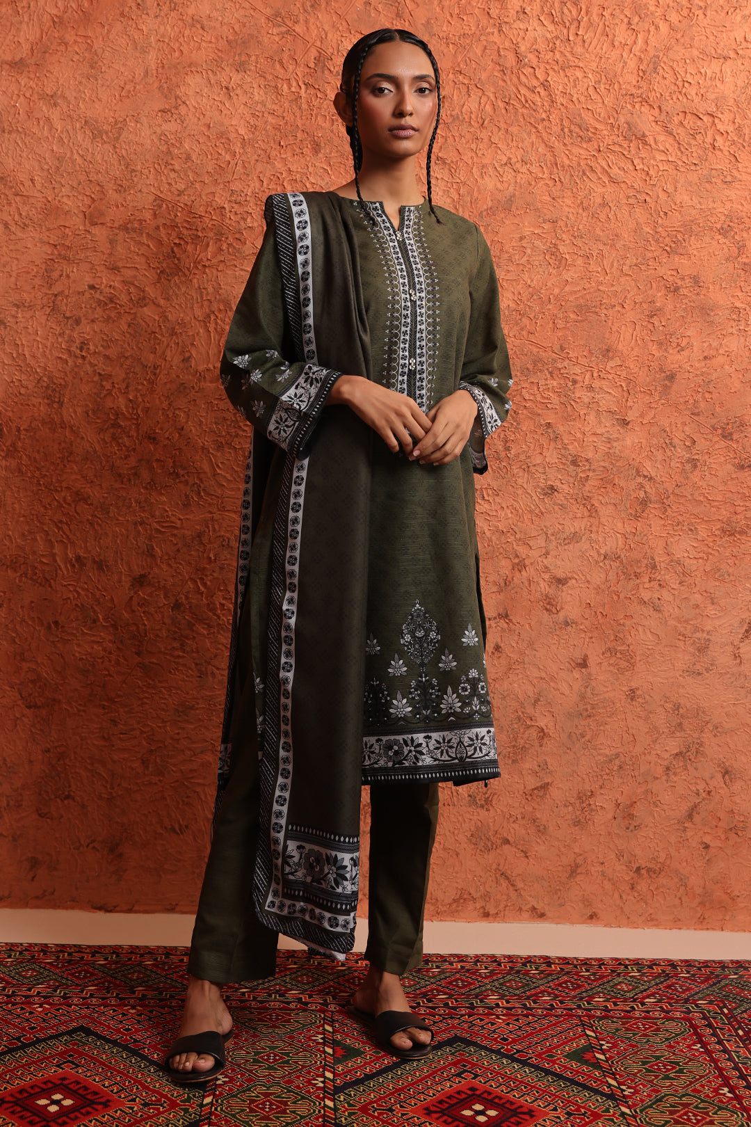 Kurta Shawl Trouser - 1460