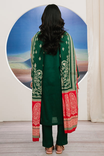 Embroidered Kurta Dupatta Trouser - 1498