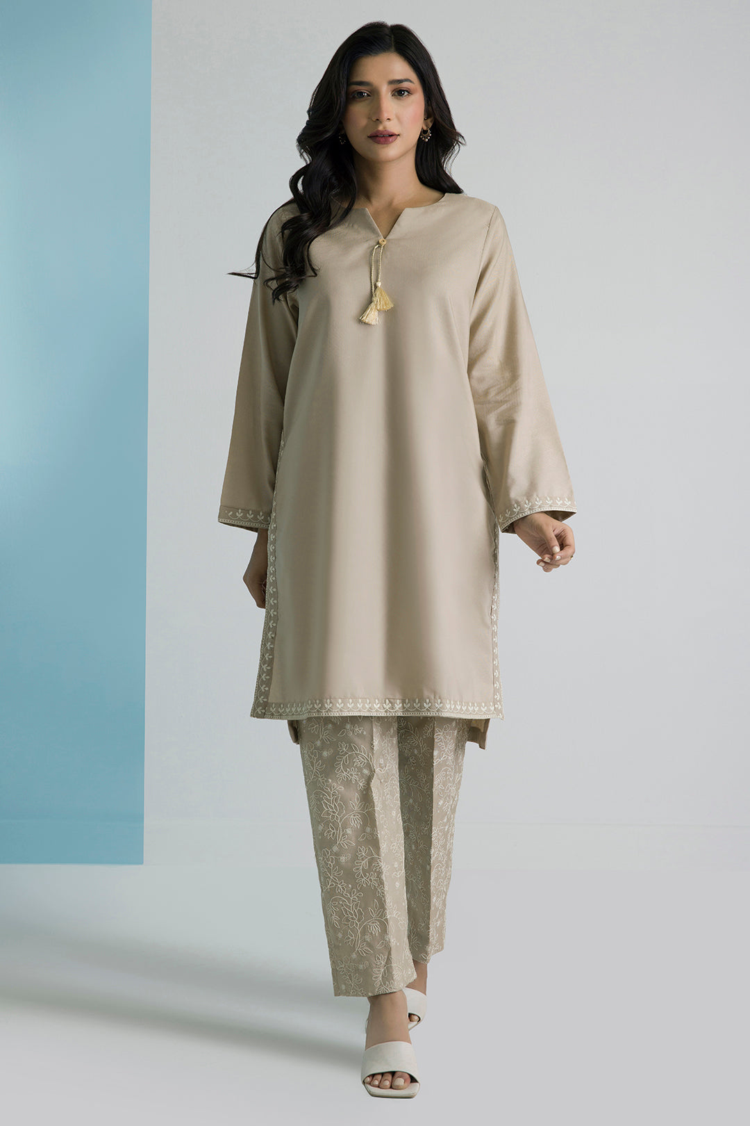 Embroidered Kurta Trouser - 1523