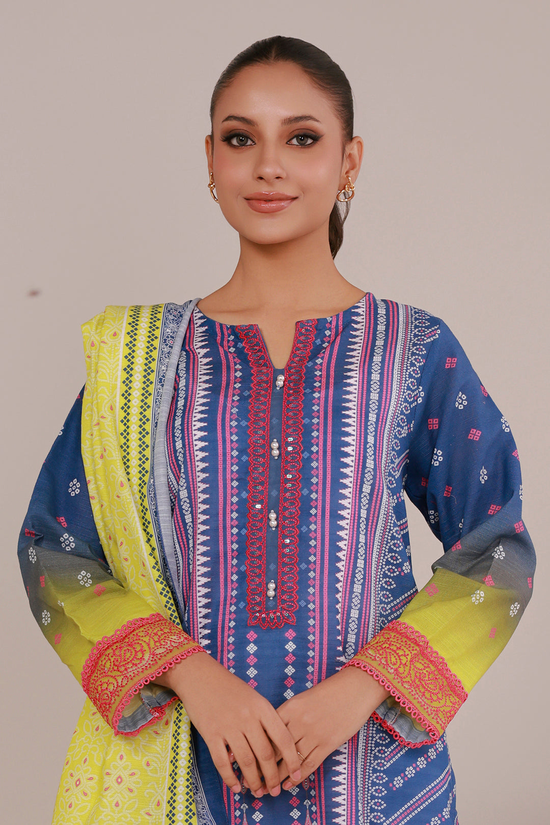 Embroidered Kurta Dupatta - 2936