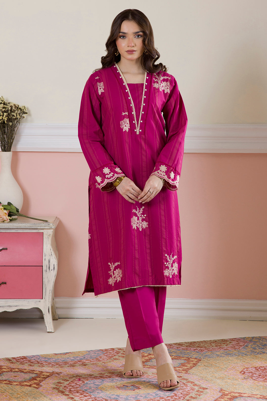 Embroidered Kurta Trouser - 2940