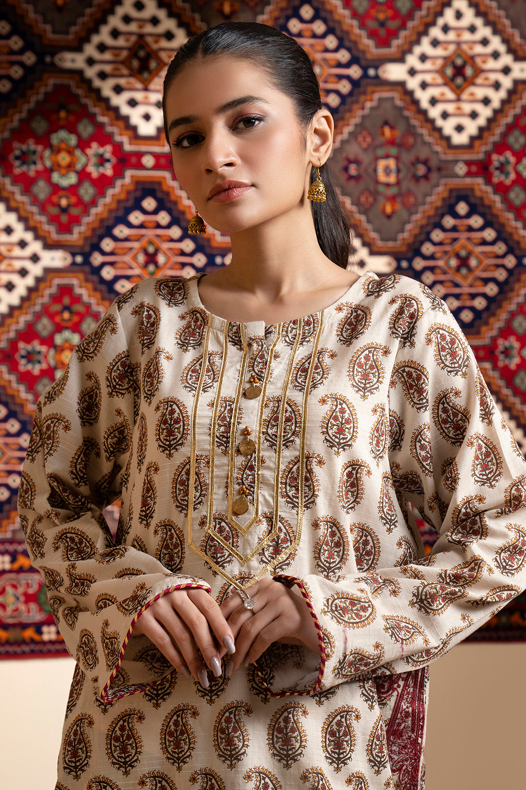 Embroidered Kurta Trouser - 3002