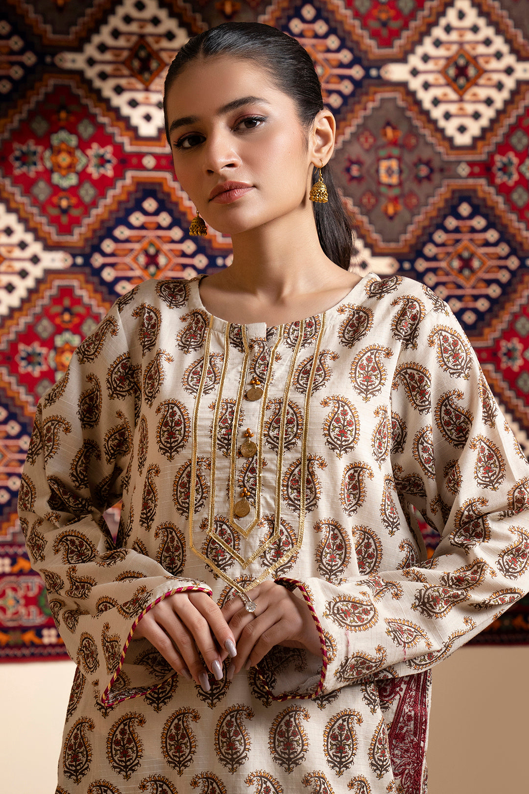 Embroidered Kurta Trouser - 3002