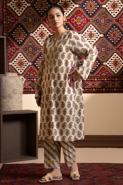 Embroidered Kurta Trouser - 3002