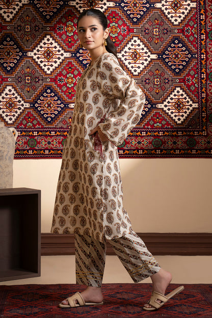 Embroidered Kurta Trouser - 3002