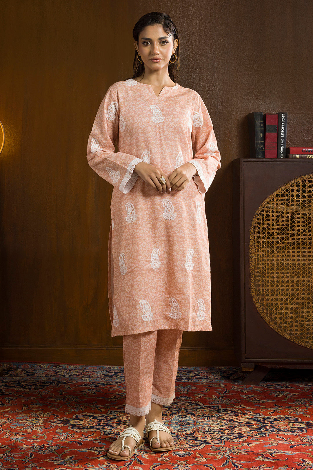 Embroidered Kurta Trouser - 3003