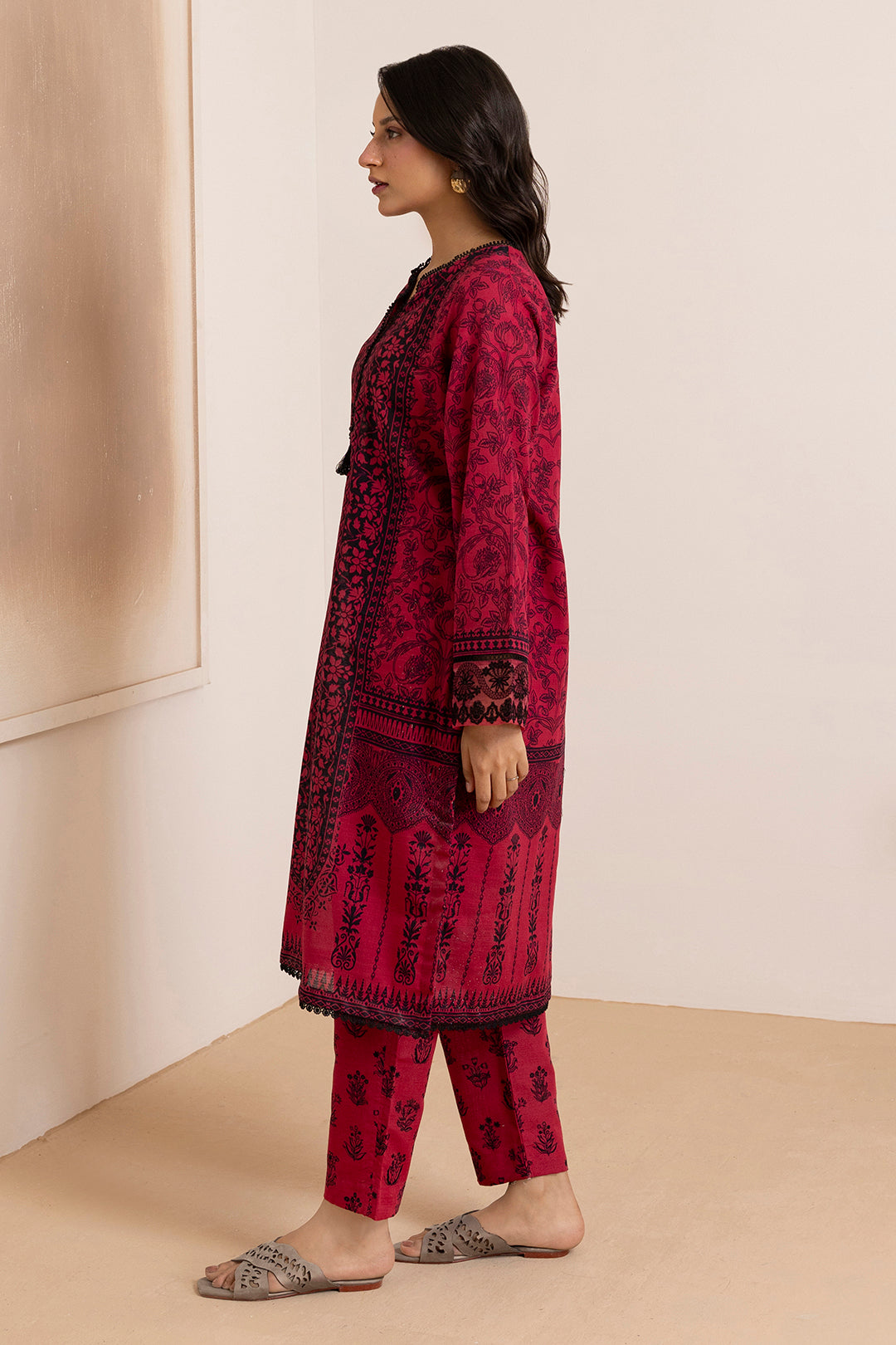 Embroidered Kurta Trouser - 3004