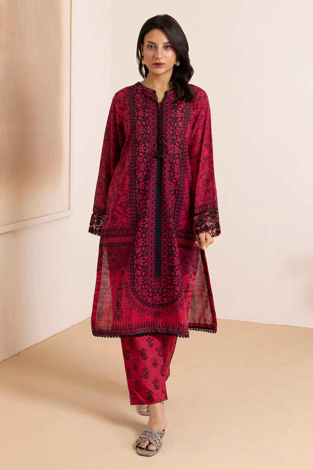 Embroidered Kurta Trouser - 3004