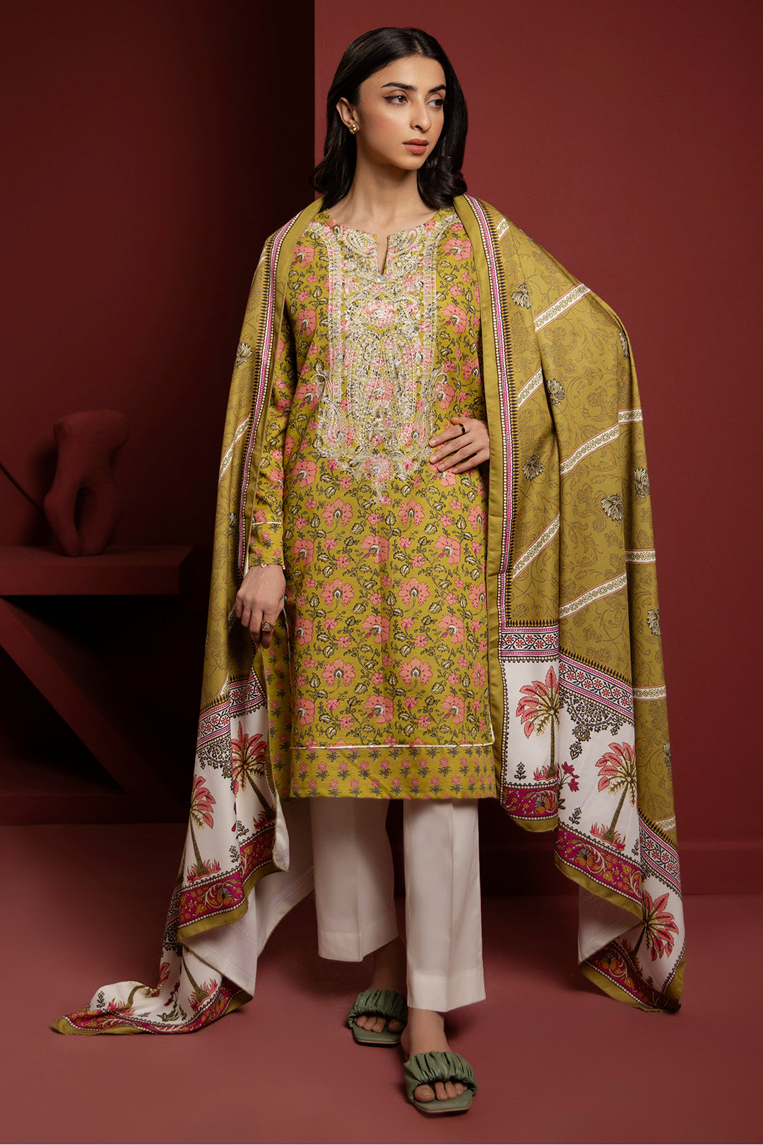 Embroidered Kurta Shawl - 3036
