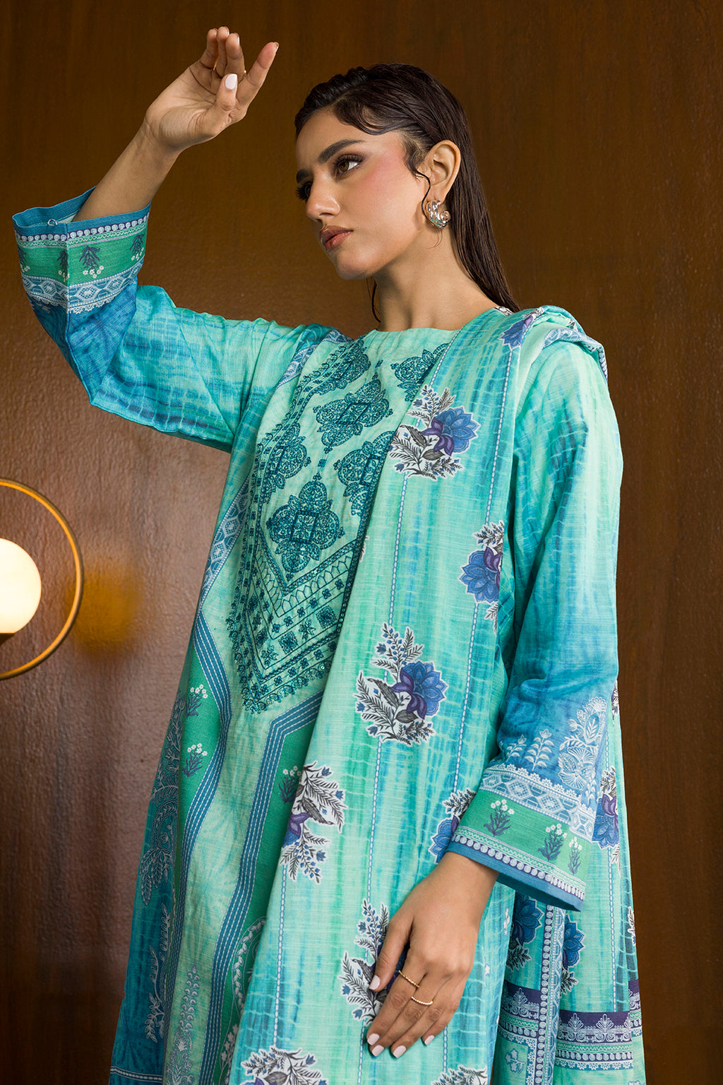 Embroidered Kurta Dupatta - 3064