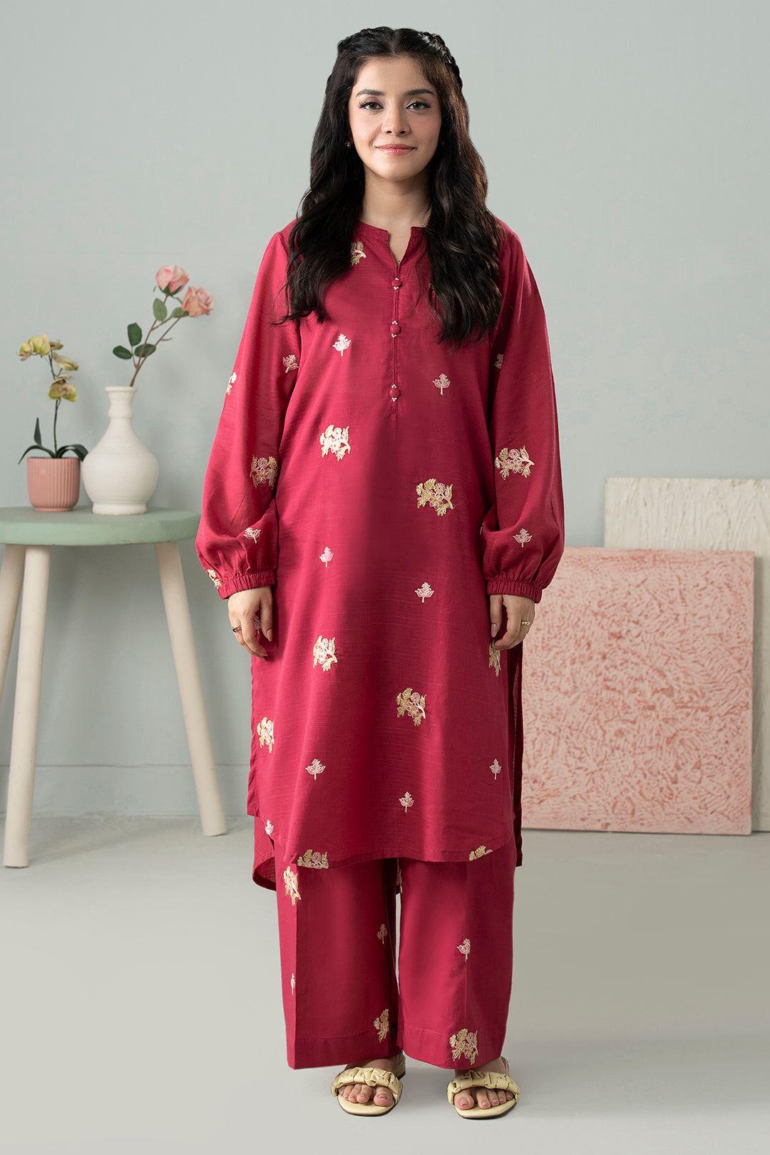 Embroidered Kurta Trouser - 3066