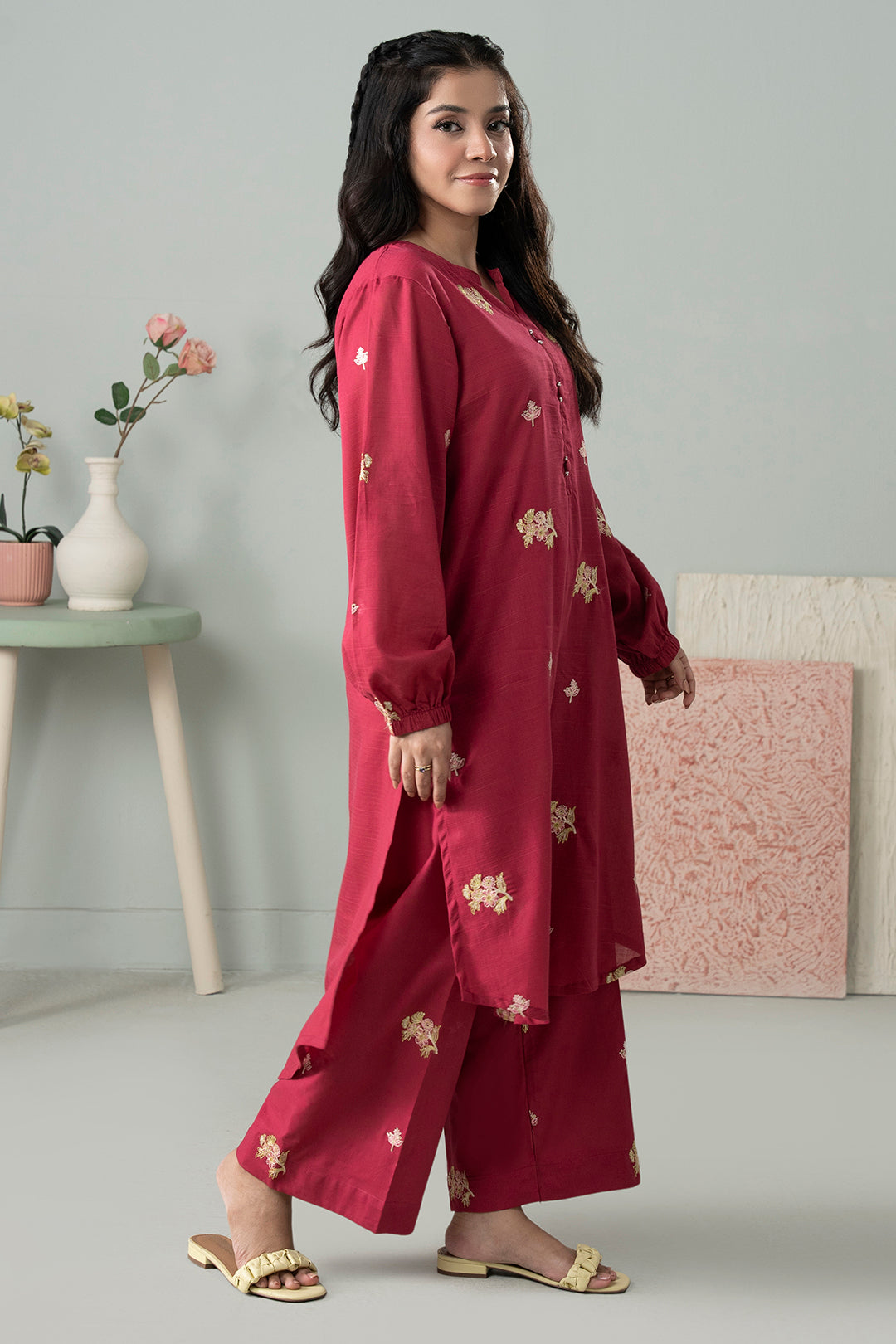 Embroidered Kurta Trouser - 3066