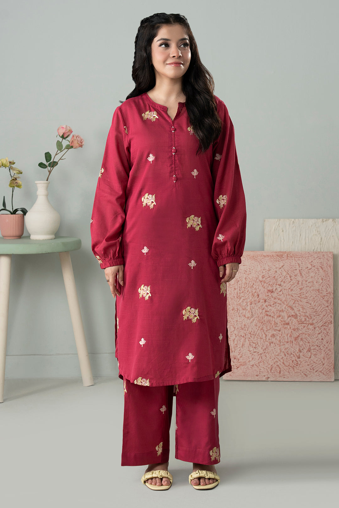 Embroidered Kurta Trouser - 3066